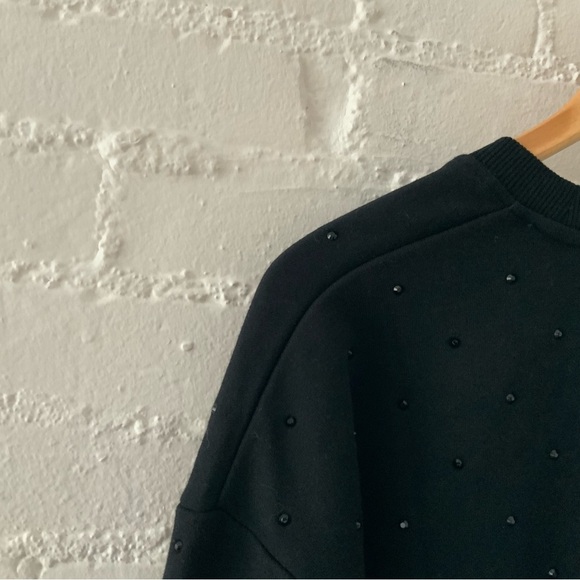 Vintage Havana Womens Black Embellished Pullover Sweatshirt Top Size Medium - Picture 8 of 13